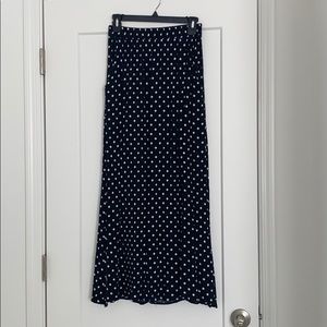 Black polka dot maxi skirt